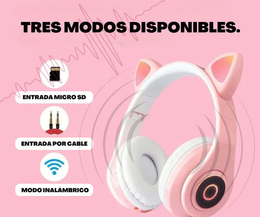 AUDIFONOS GAMER GATO + GRATIS MANTA BARBIE